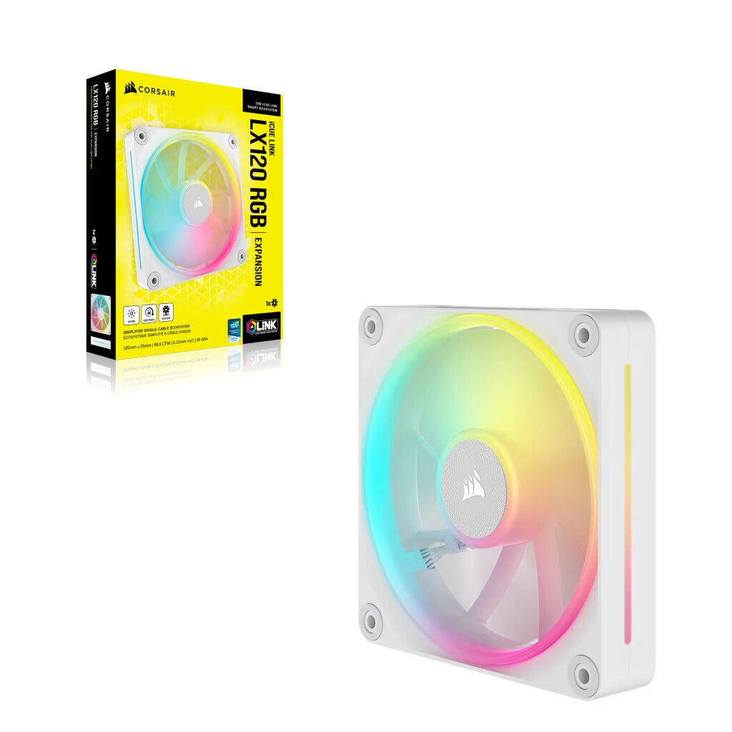 Corsair iCUE LINK LX120 RGB - Computer Case Fan in White - 120mm