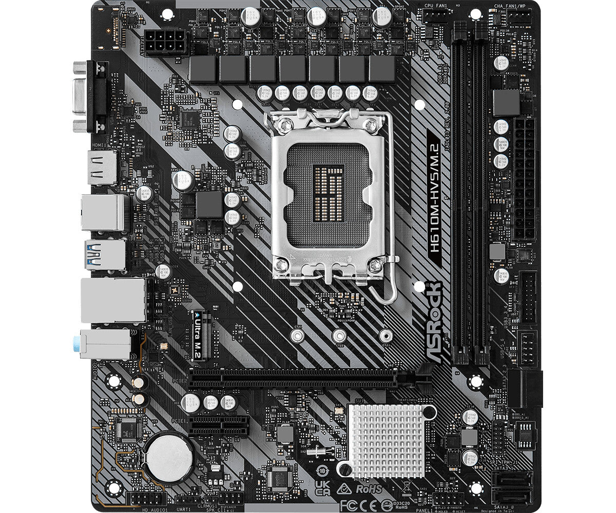 Asrock H610M-HVS/M.2 R2.0 micro ATX motherboard - Intel H610 LGA 1700