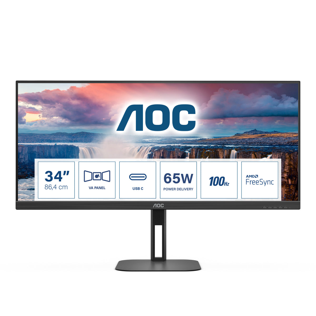 AOC V5 U34V5C/BK - 86.4 cm (34&quot;) - 3440 x 1440 pixels UltraWide QHD LCD Monitor