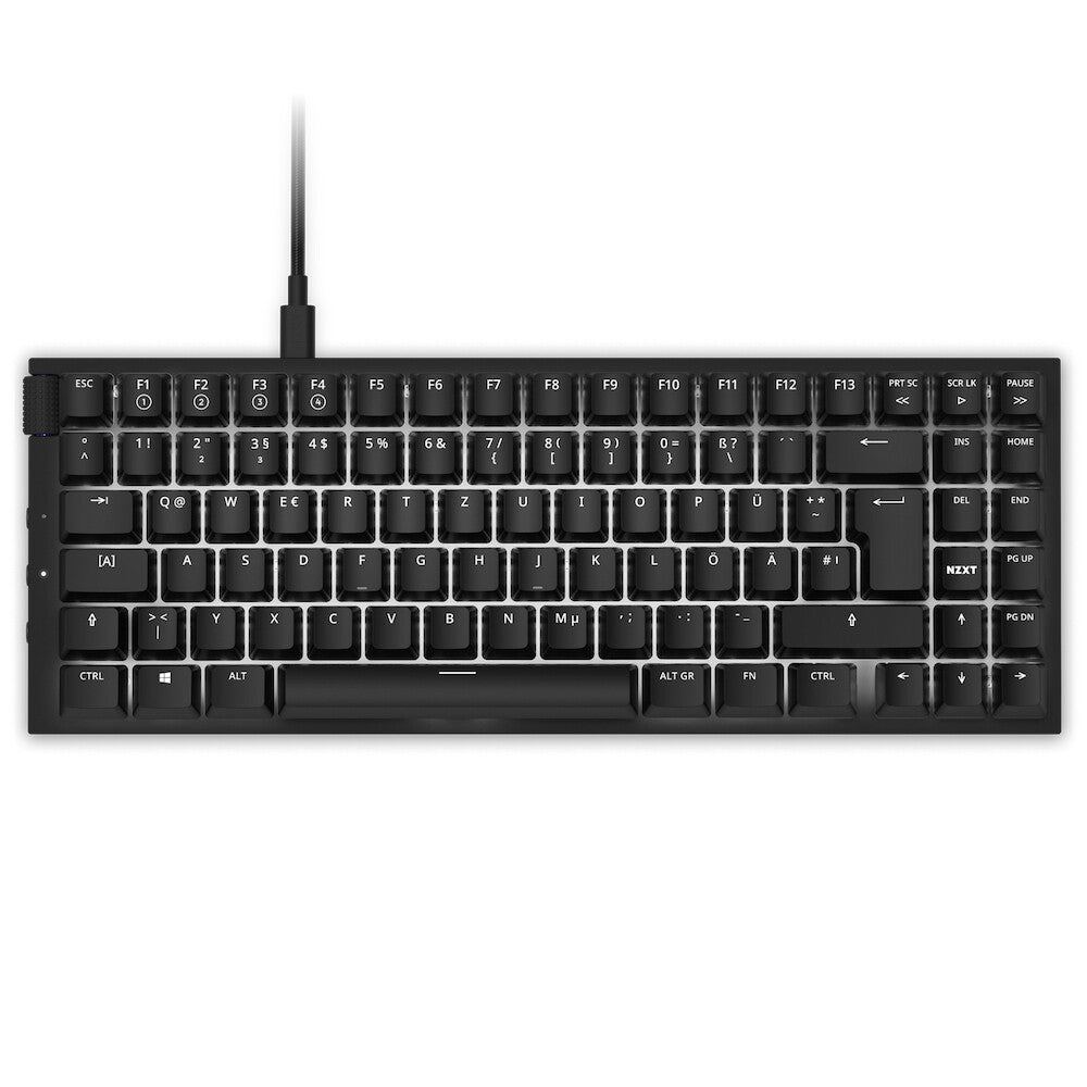 NZXT Function MiniTKL - USB Wired RGB Mechanical Keyboard in Black (QWERTZ German)