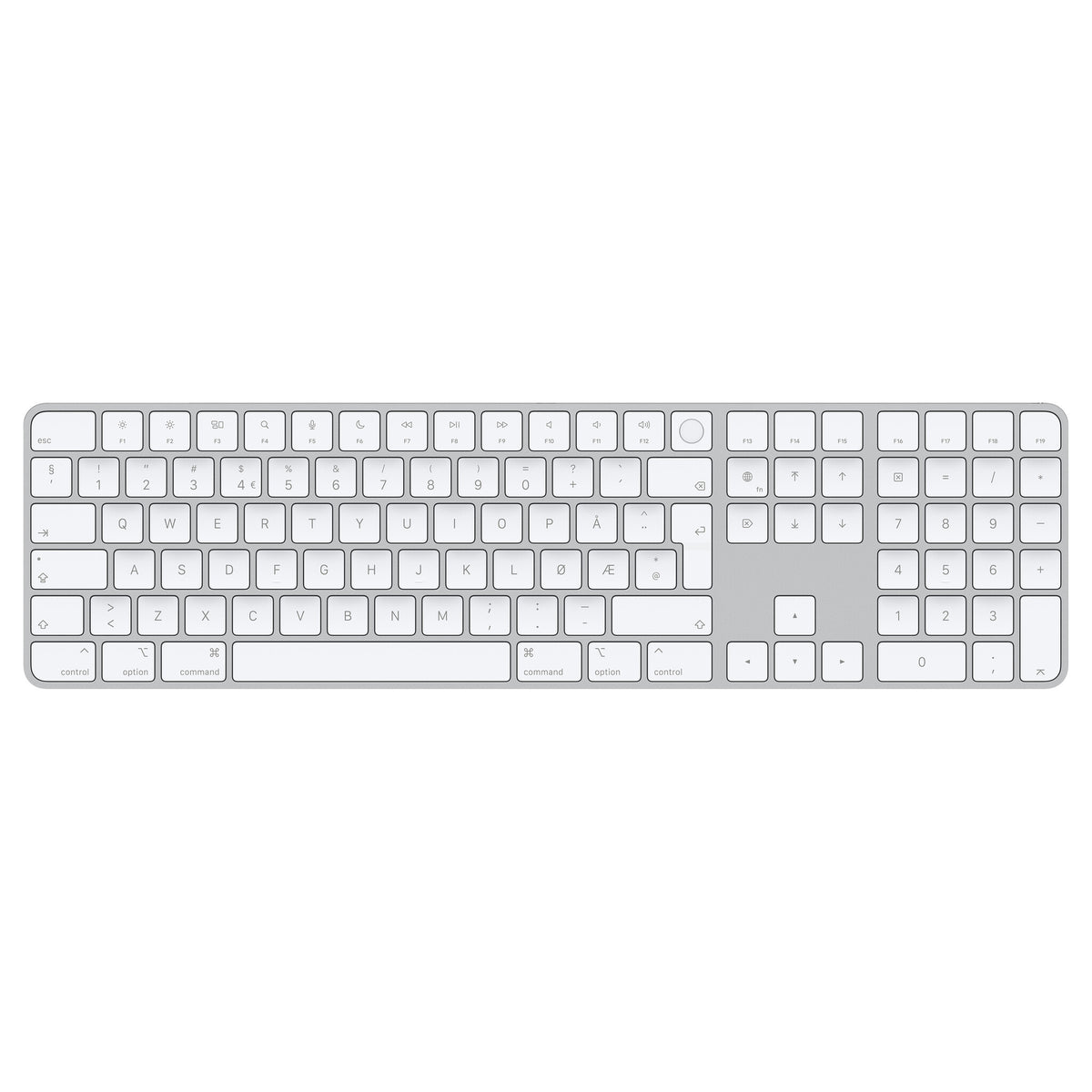 Apple Magic - USB Wired + Bluetooth Keyboard in White (QWERTZ Norwegian)