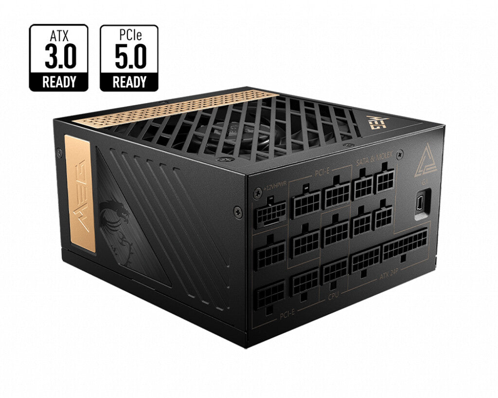 MSI MEG AI1300G PCIE5 - 1000W 80+ Platinum Fully Modular Power Supply Unit