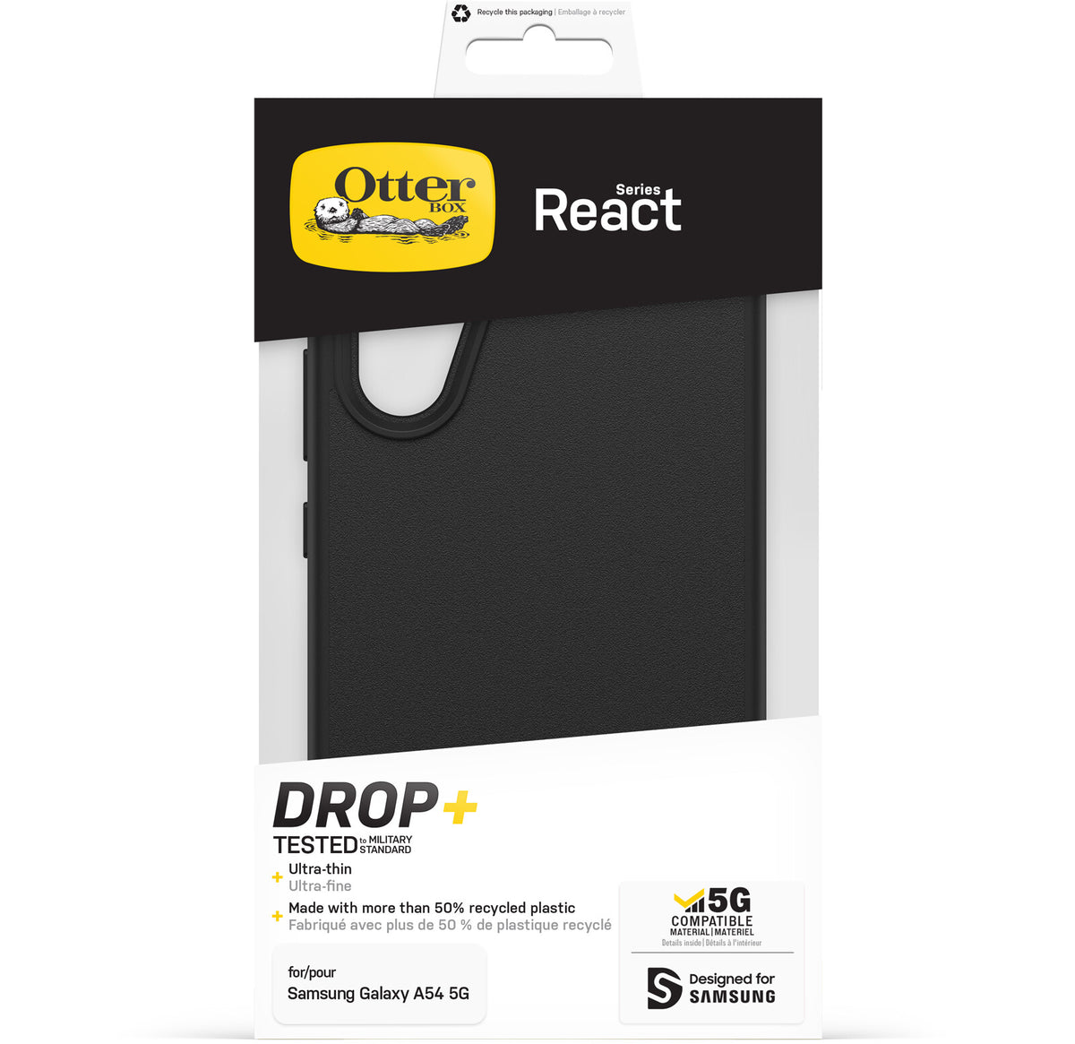 OtterBox React Case for Galaxy A54 (5G) in Black