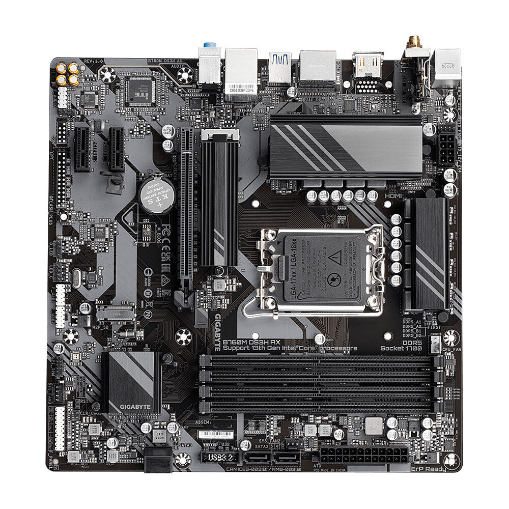 Gigabyte B760M DS3H AX Micro ATX motherboard - Intel B760 Express LGA1700