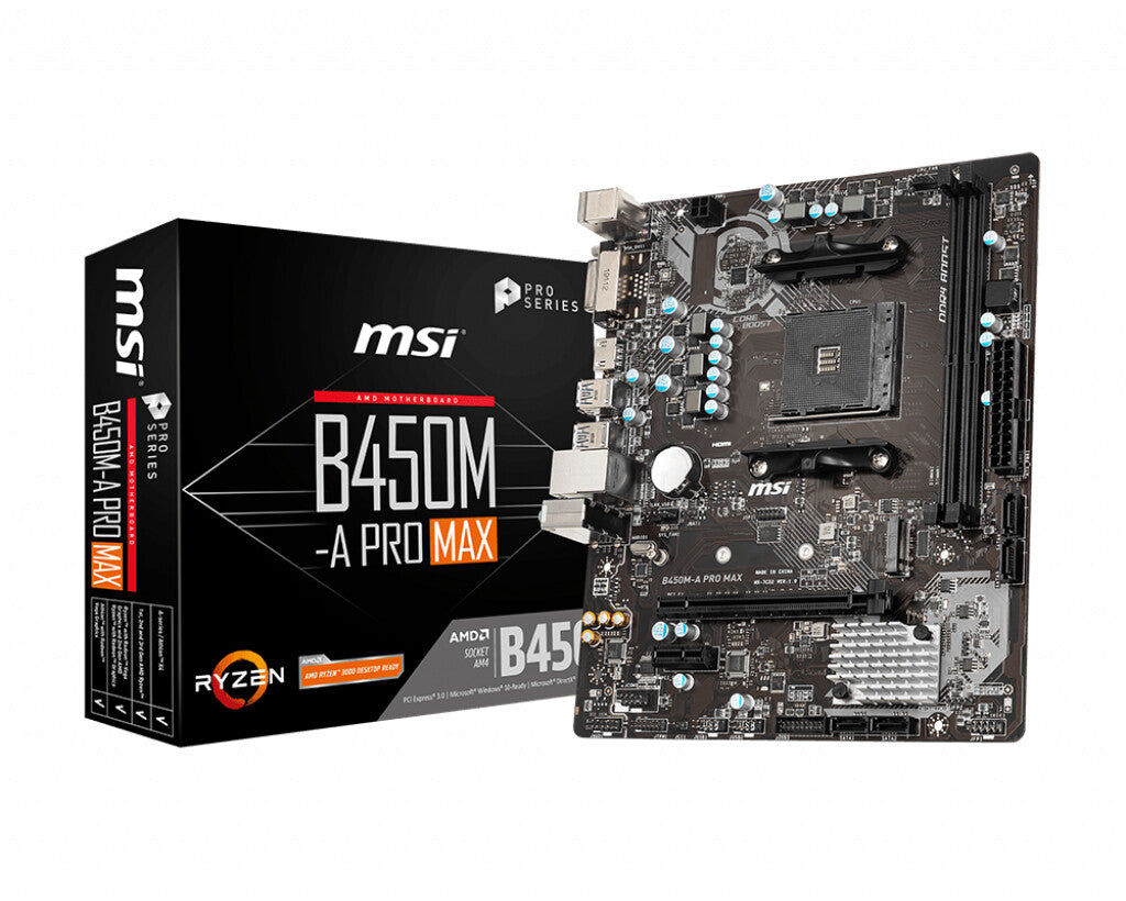 MSI B450M-A PRO MAX micro ATX motherboard - AMD B450 Socket AM4