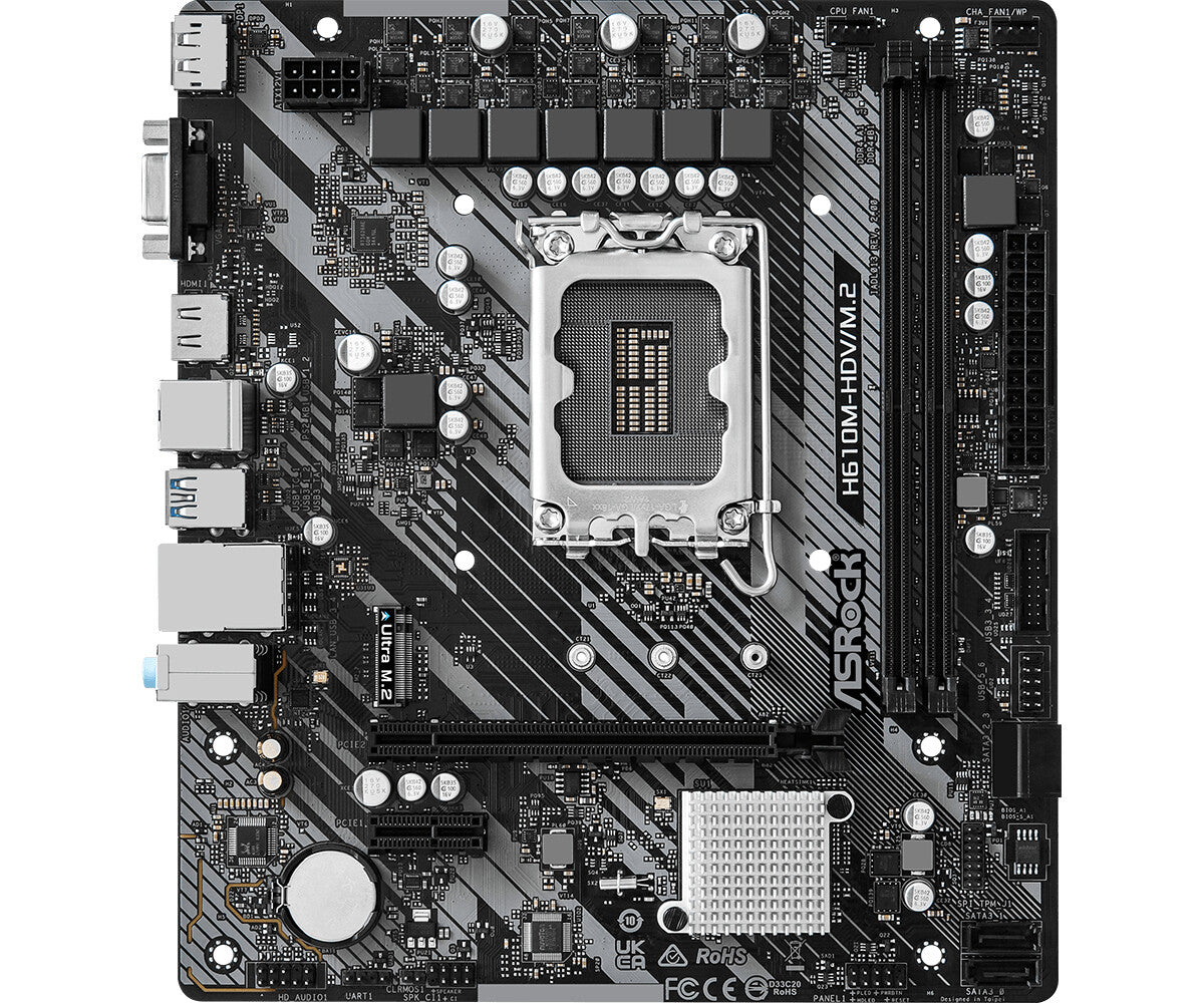 Asrock H610M-HDV/M.2 R2.0 micro ATX motherboard - Intel H610 LGA 1700