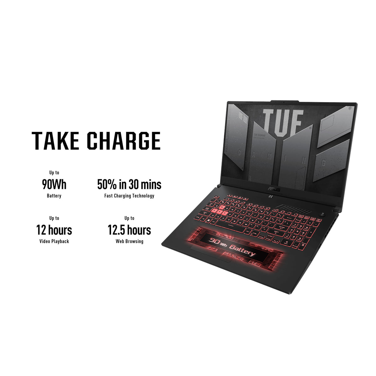 ASUS TUF Gaming A17 Laptop - 43.9 cm (17.3&quot;) - AMD Ryzen™ 9 7940HS - 16 GB DDR5-SDRAM - 512 GB SSD - NVIDIA GeForce RTX 4070 - Wi-Fi 6 - Windows 11 Home - Black / Grey