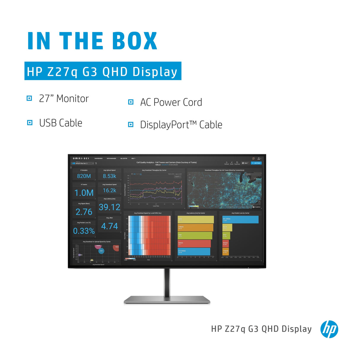 HP Z27q G3 QHD - 68.6 cm (27&quot;) - 2560 x 1440 pixels QHD Monitor