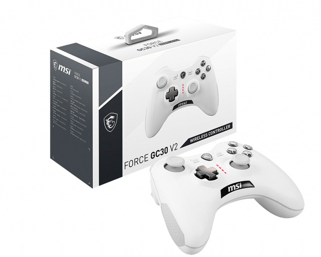 MSI FORCE GC30 V2 - Wireless Gaming Controller for PC / Android in White