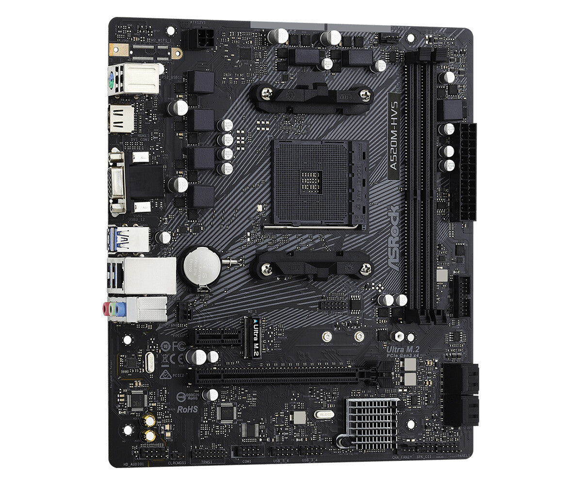 Asrock A520M-HVS micro ATX motherboard - AMD A520 Socket AM4