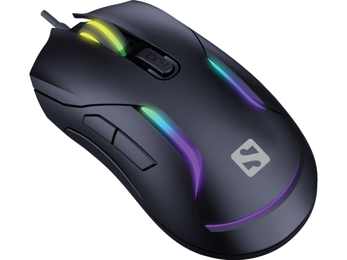 Sandberg LightFlow 6D - Wired USB Gaming Mouse - 3,600 DPI