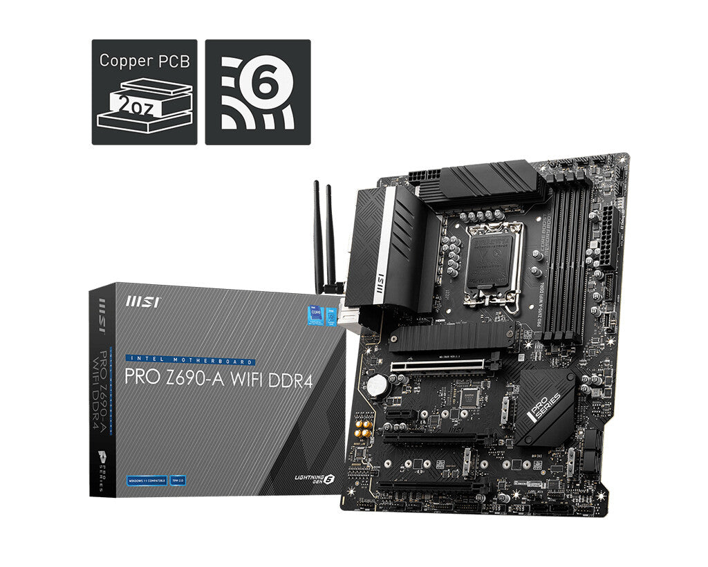 MSI PRO Z690-A WIFI DDR4 ATX motherboard - Intel Z690 LGA 1700