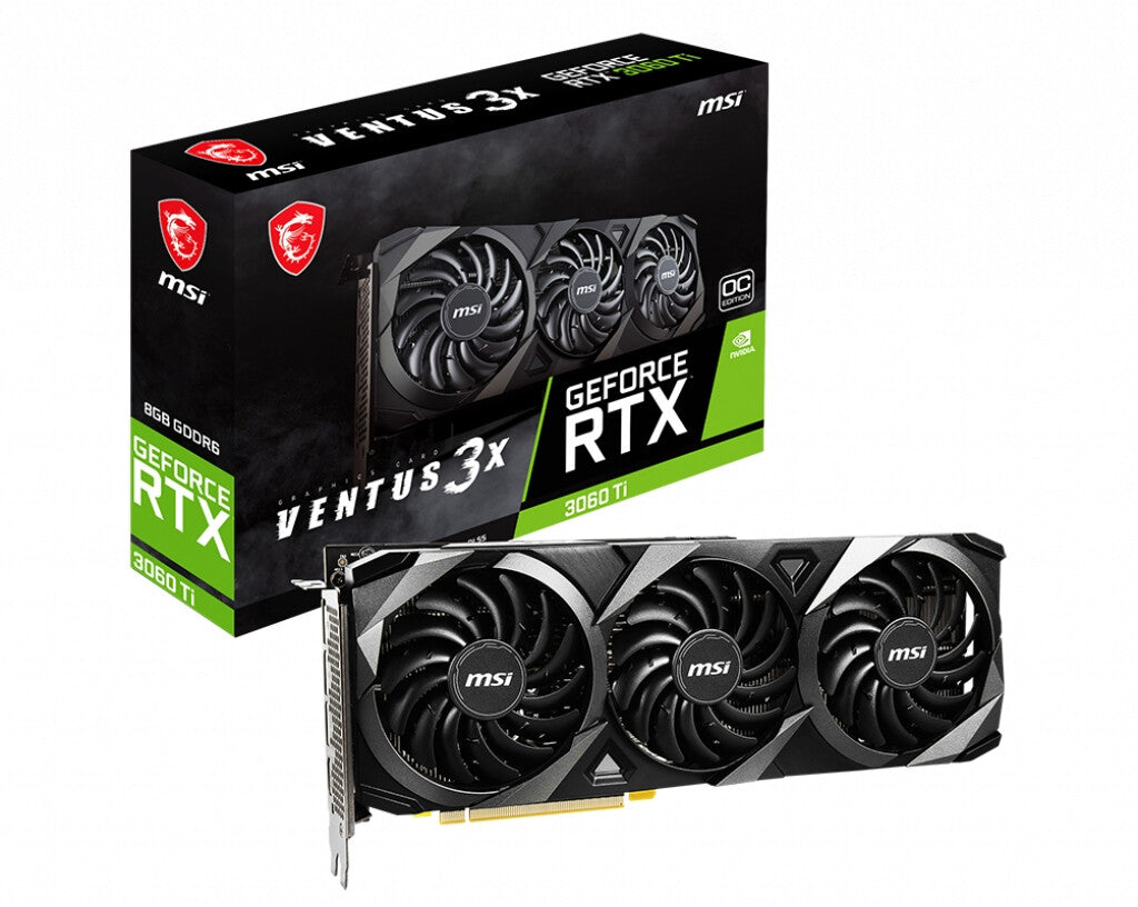 MSI VENTUS 3X OC - NVIDIA 8 GB GDDR6 GeForce RTX 3060 Ti graphics card