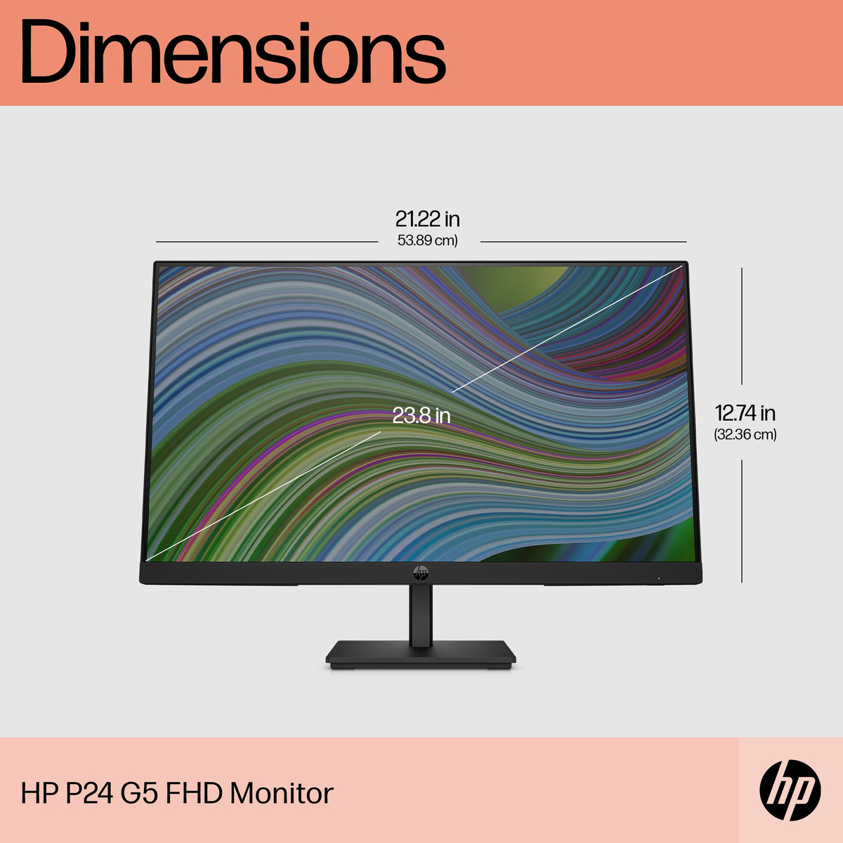 HP P24 G5 - 60.5 cm (23.8&quot;) - 1920 x 1080 pixels Full HD LCD Monitor