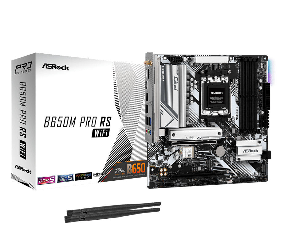 Asrock B650M Pro RS WiFi micro ATX motherboard - AMD B650 Socket AM5