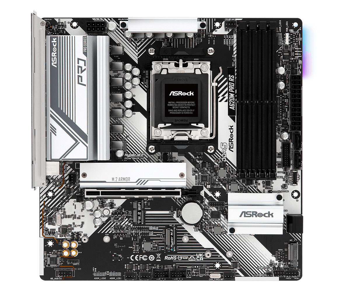 Asrock A620M Pro RS micro ATX motherboard - AMD A620 Socket AM5