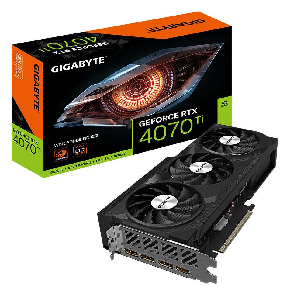 Gigabyte WINDFORCE OC 12G - NVIDIA 12 GB GDDR6X GeForce RTX 4070 Ti graphics card