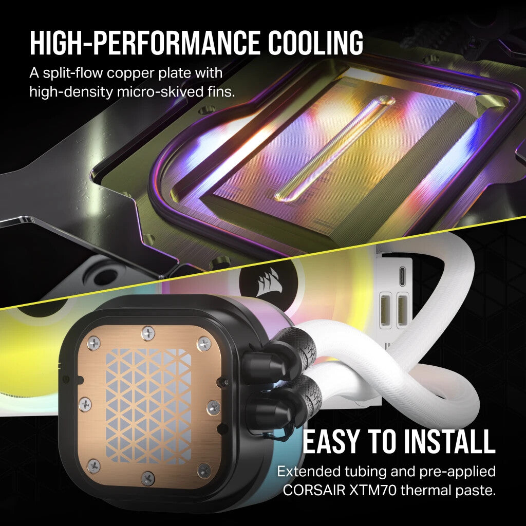 Corsair iCUE LINK H150i RGB - Liquid Processor Cooling Kit in White - 360mm