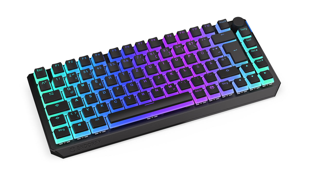 ENDORFY Thock 75% - USB Wired + RF Wireless RGB Mechanical Keyboard in Black (QWERTZ German)