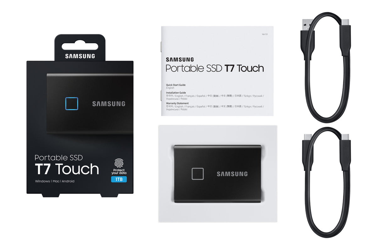 Samsung Portable SSD T7 Touch in Black - 1TB