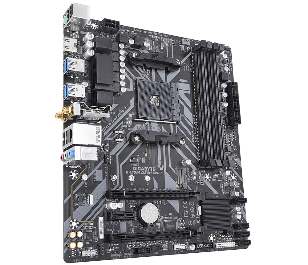 Gigabyte GA-B450M-DS3H-WIFI micro ATX motherboard - AMD B450 Socket AM4