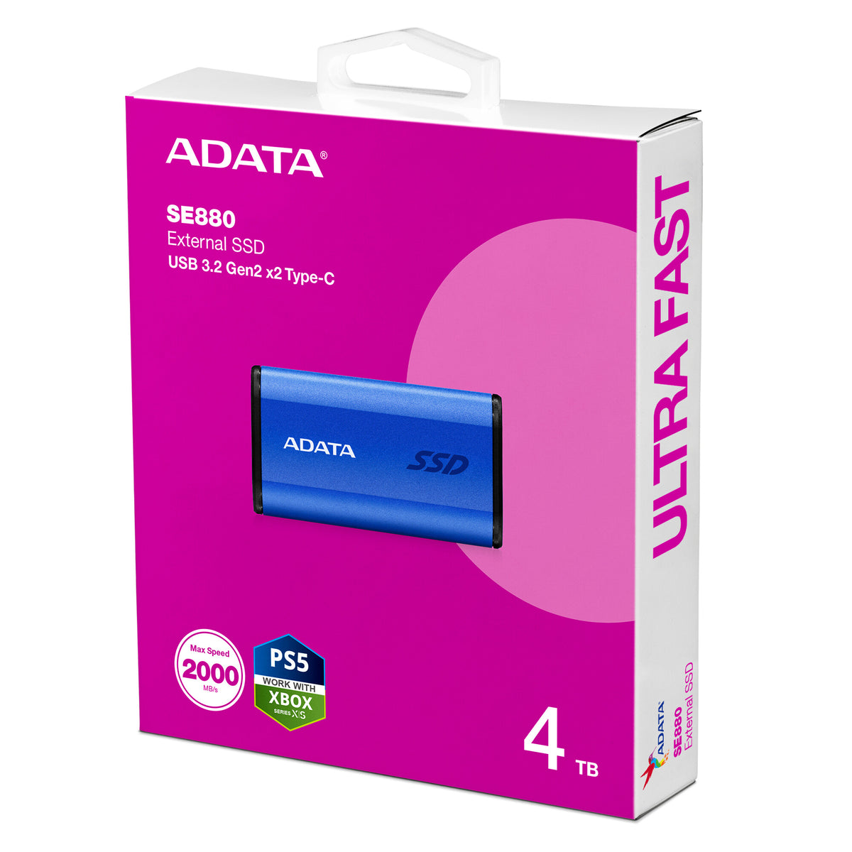 ADATA SE880 - USB-C External SSD in Blue - 4 TB