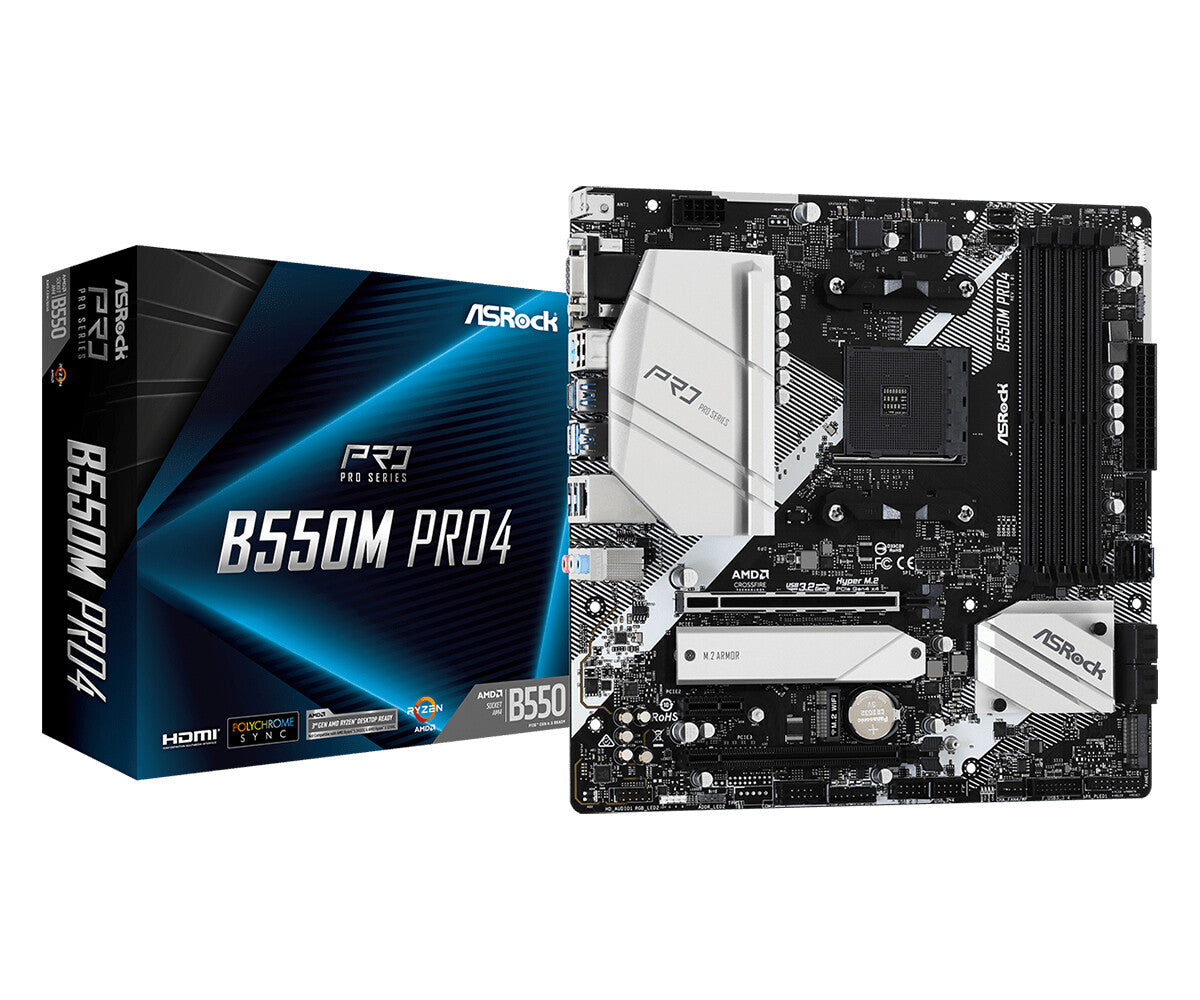 Asrock B550M Pro4 micro ATX motherboard - AMD B550 Socket AM4