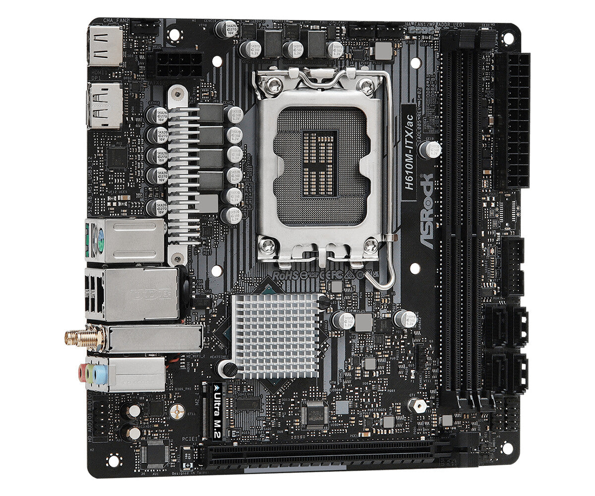 Asrock H610M-ITX/ac mini ITX motherboard - Intel H610 LGA 1700