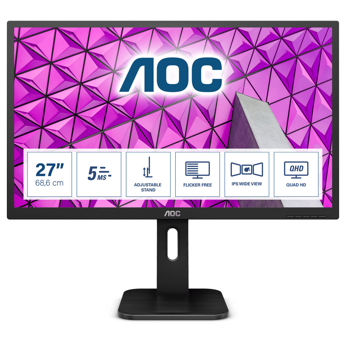 AOC P1 Q27P1 - 68.6 cm (27&quot;) - 2560 x 1440 pixels QHD LED Monitor