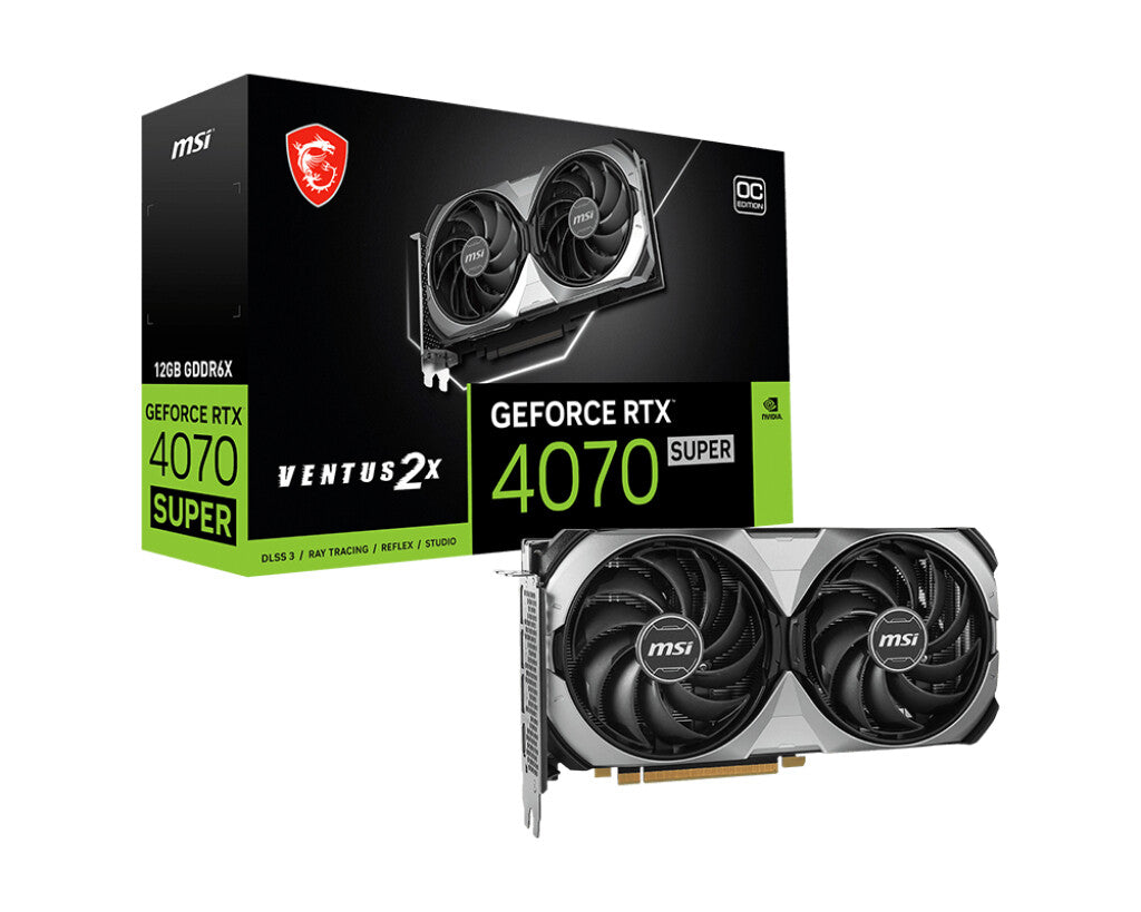 MSI VENTUS 12G 2X OC - NVIDIA 12 GB GDDR6X GeForce RTX 4070 SUPER graphics card