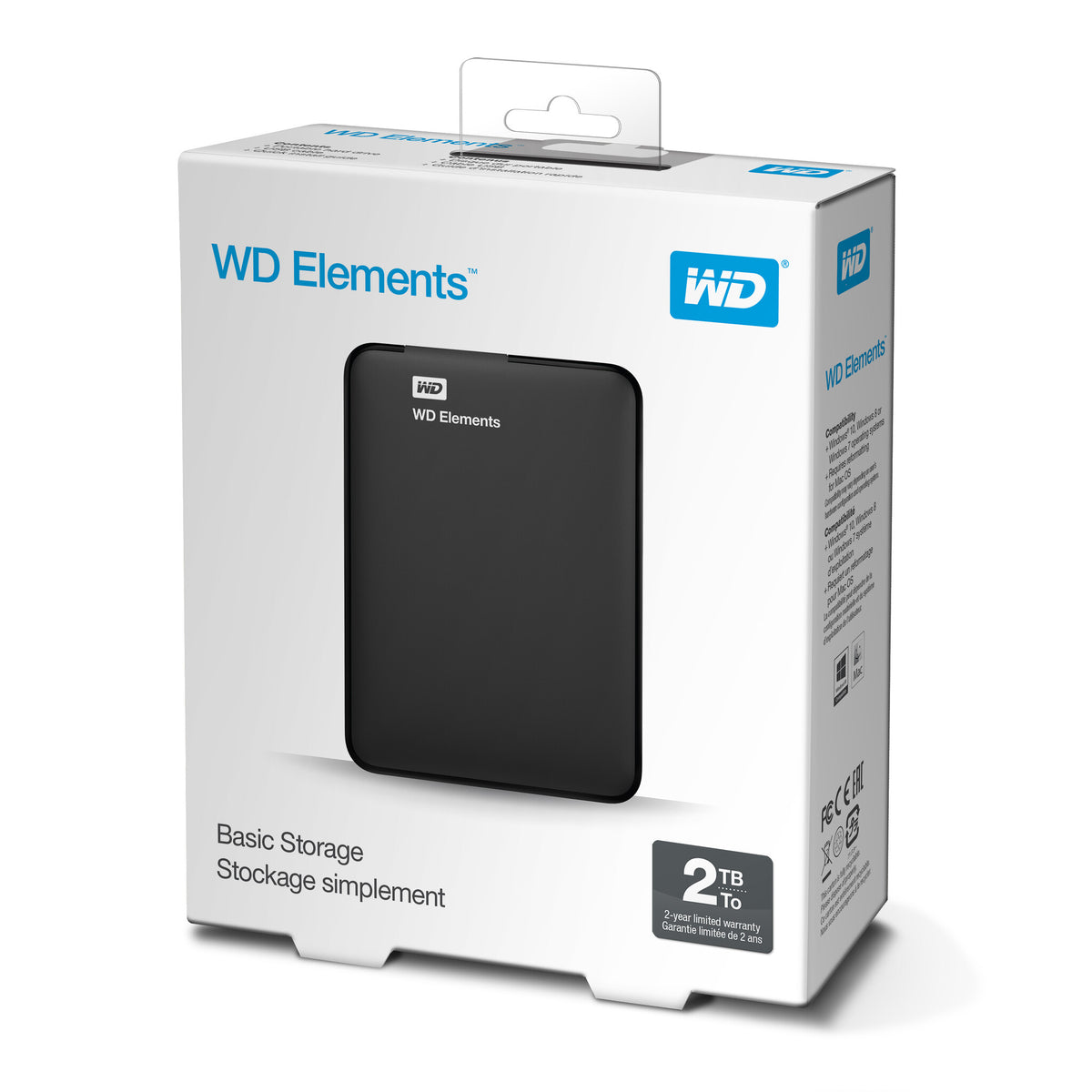 Western Digital WD Elements Portable - External hard drive in Black - 2 TB