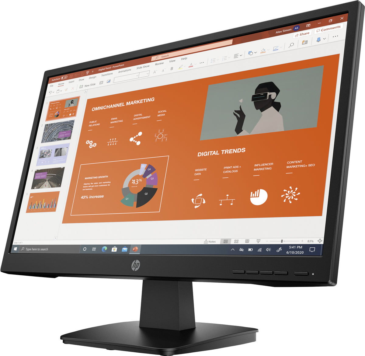 HP P22VA G4 - 54.6 cm (21.5&quot;) - 1920 x 1080 pixels Full HD Monitor