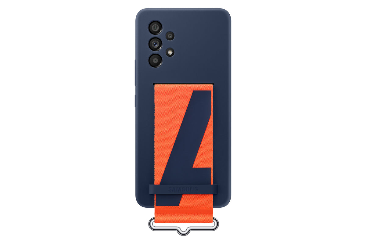 Samsung Silicone Cover with Strap for Galaxy A53 (5G) in Navy