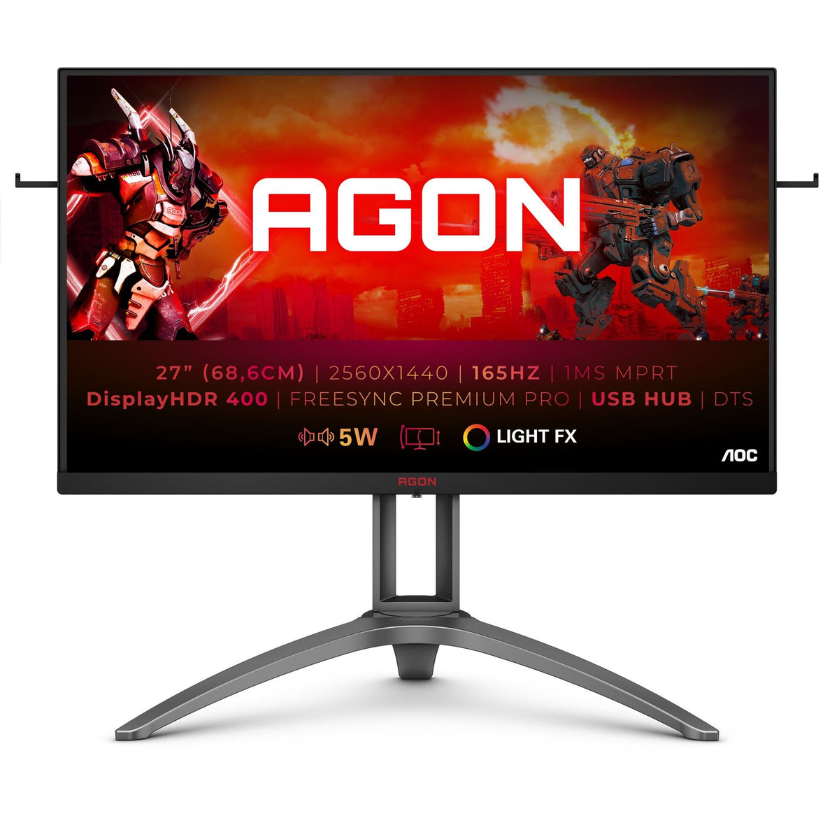 AOC AGON 3 AG273QX Computer Monitor 68.6 cm (27&quot;) 2560 x 1440 pixels Quad HD LCD Black