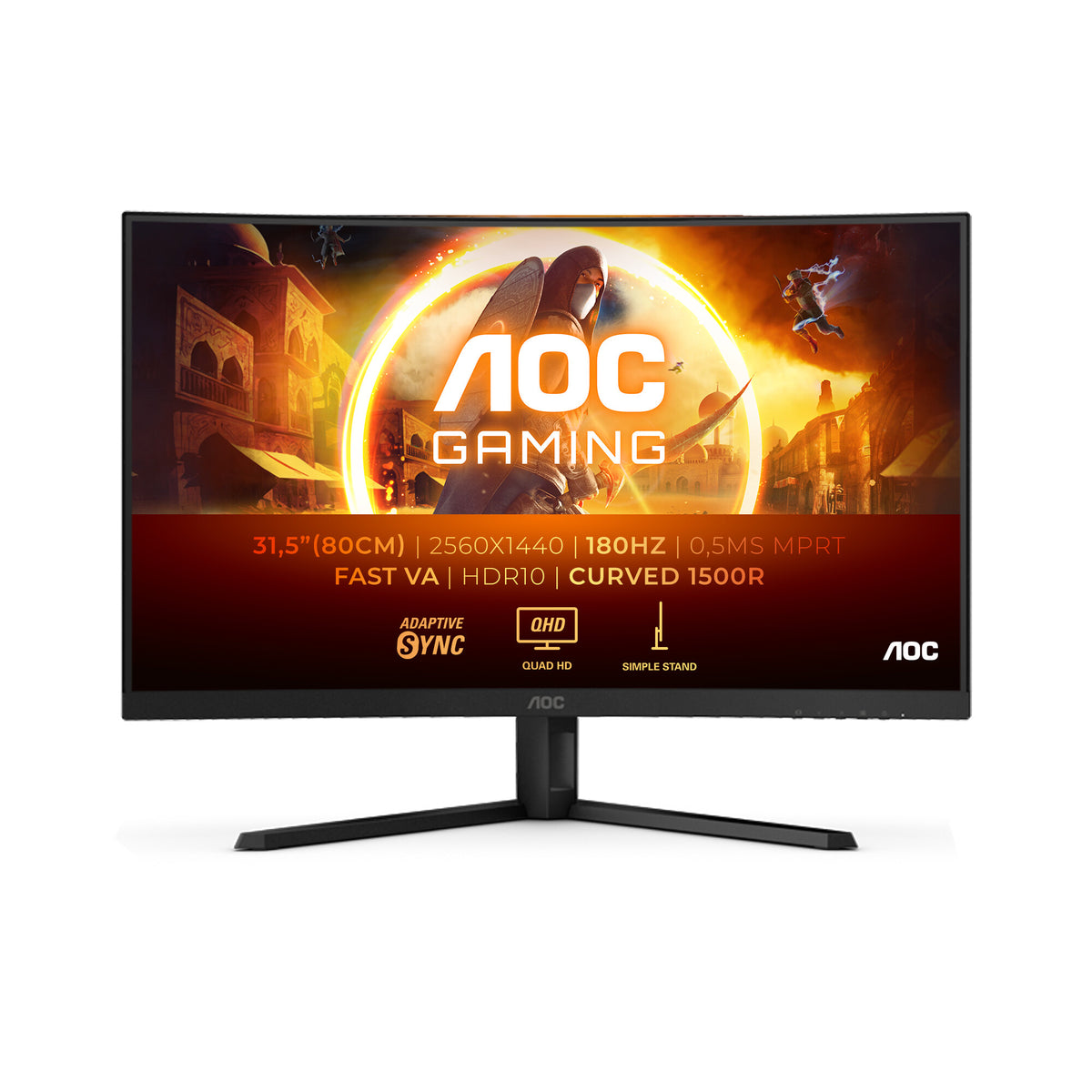 AOC G4 CQ32G4VE - 81.3 cm (32&quot;) - 2560 x 1440 pixels Quad HD LCD Monitor