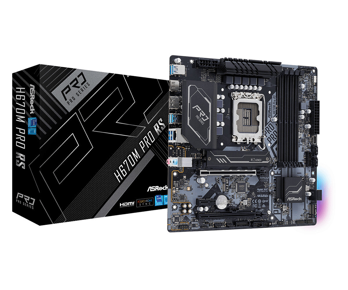 Asrock H670M Pro RS micro ATX motherboard - Intel H670 LGA 1700