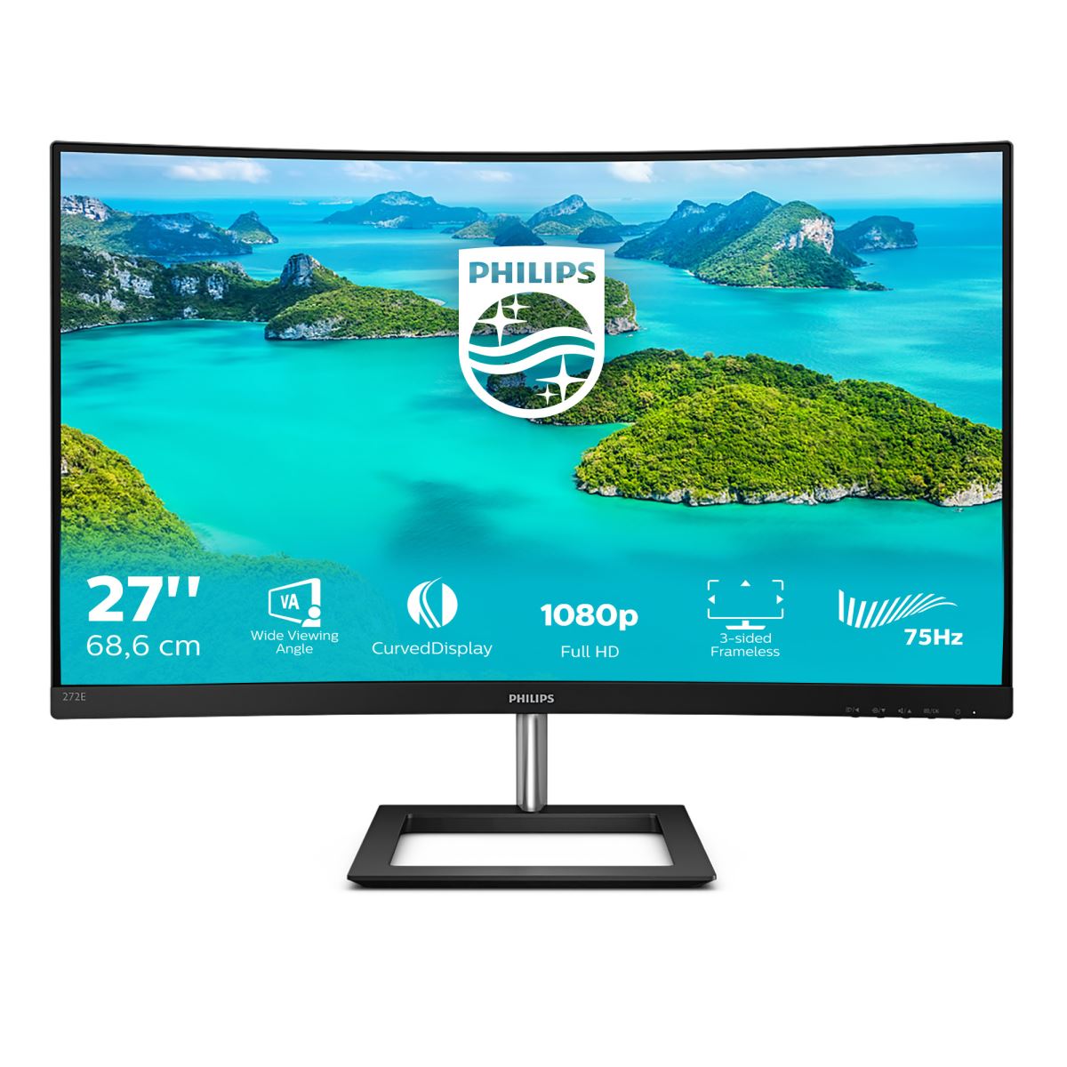 Philips E Line 272E1CA/00 LED display 68.6 cm (27&quot;) 1920 x 1080 pixels Full HD LCD Black Monitor