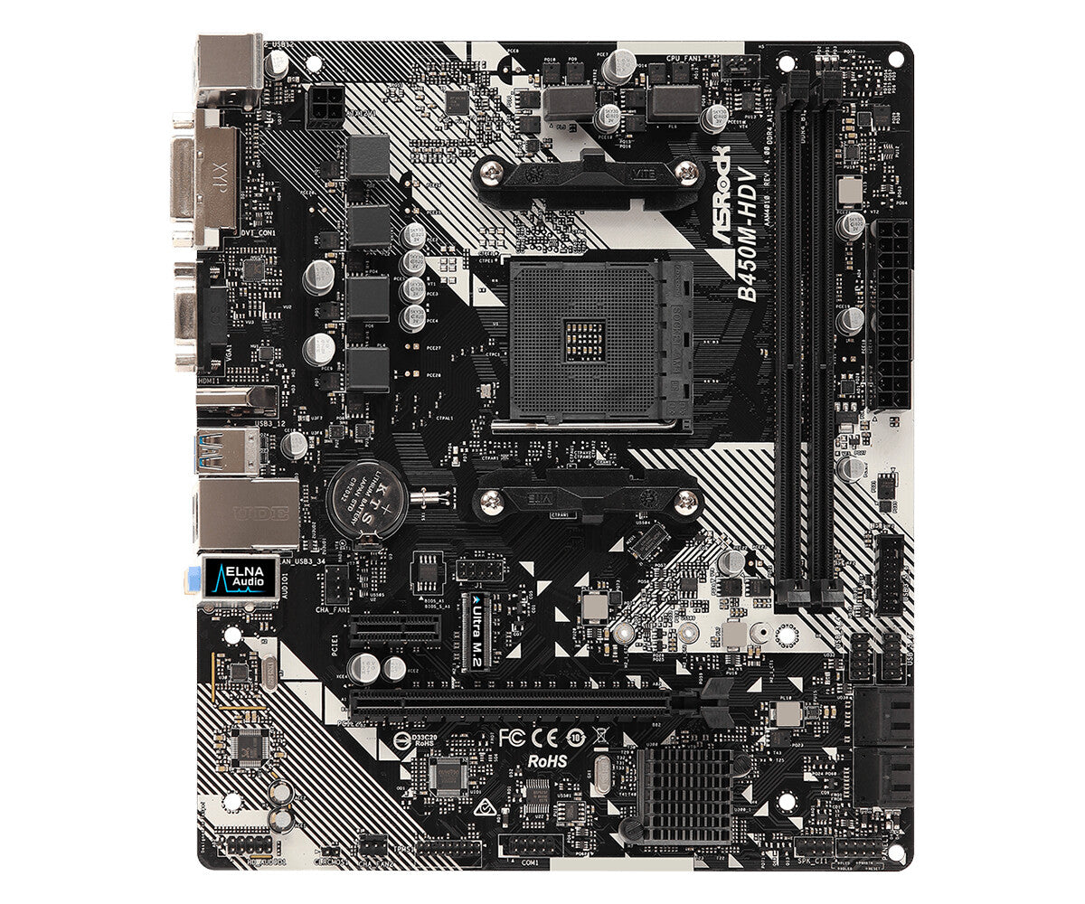 Asrock B450M-HDV R4.0 micro ATX motherboard - AMD B450 Socket AM4