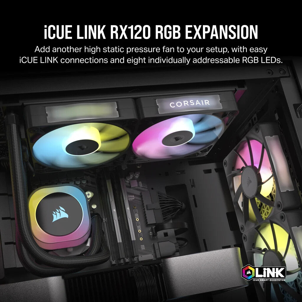 Corsair iCUE LINK RX120 RGB - Computer Case Fan in Black - 120mm