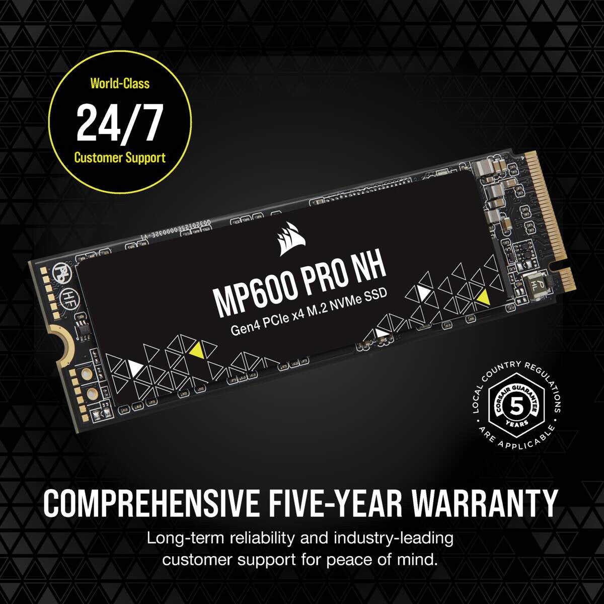 Corsair MP600 PRO NH - PCI Express 4.0 3D TLC NAND NVMe M.2 SSD - 2 TB