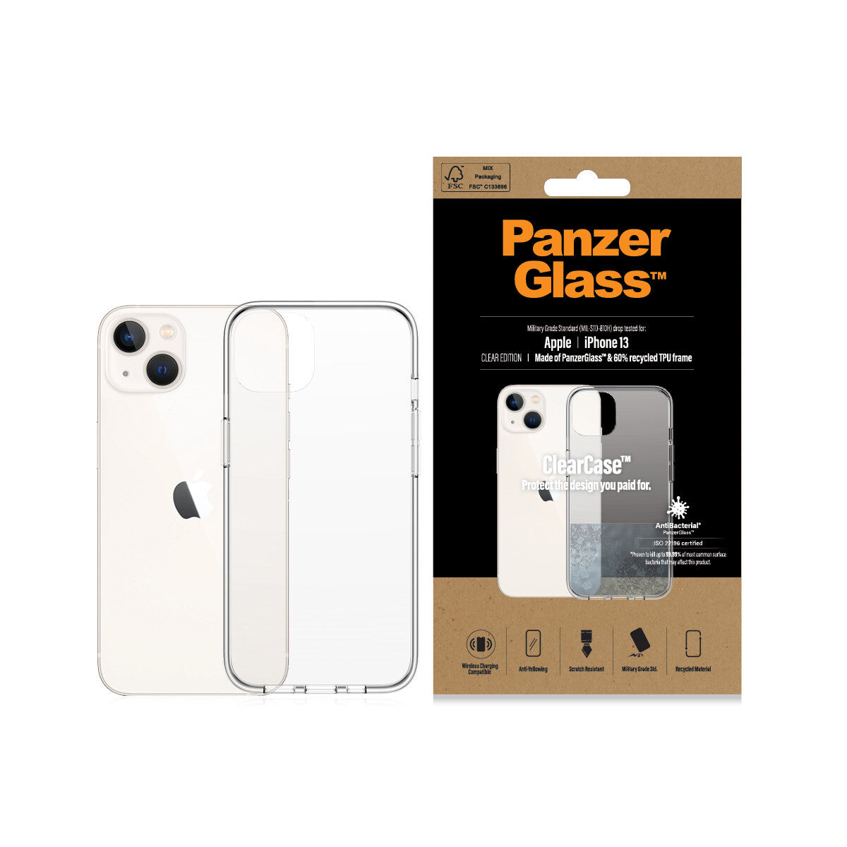 PanzerGlass ® ClearCase for iPhone 13 in Transparent