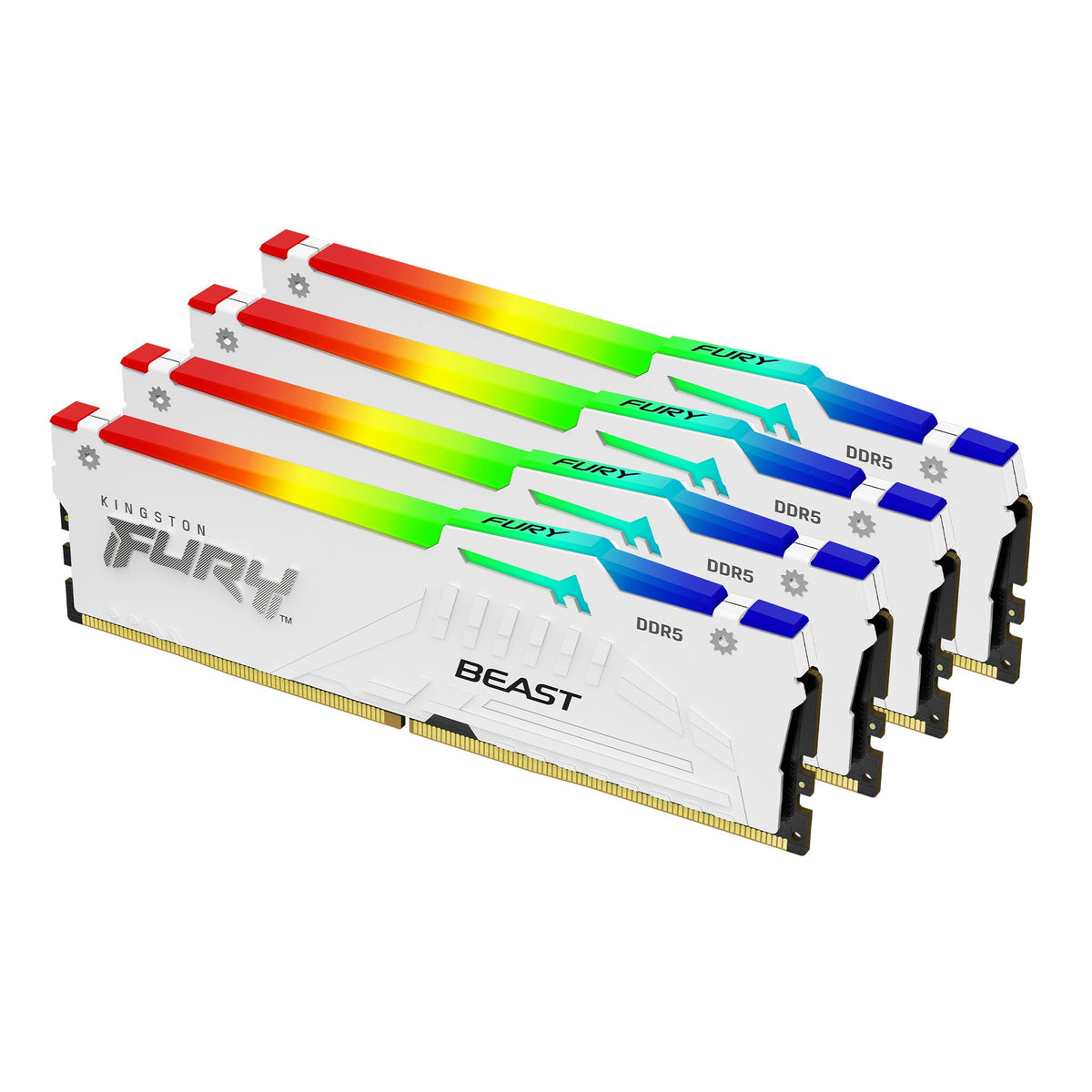 Kingston Technology FURY Beast White RGB XMP - 128 GB 4 x 32 GB 5600MT/s DDR5 memory module