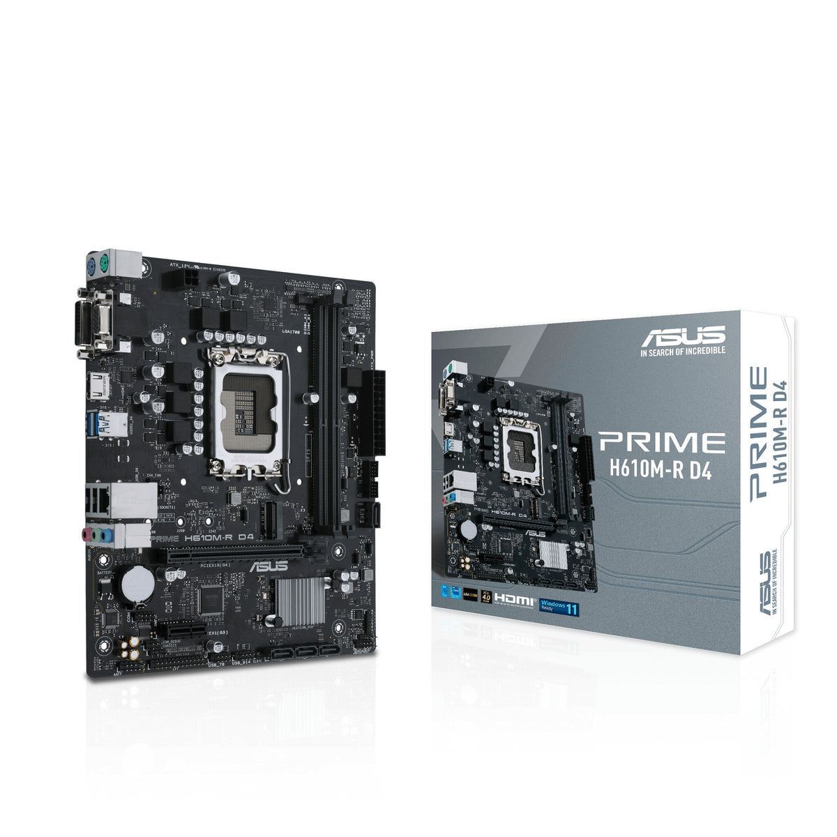 ASUS PRIME H610M-R D4 micro ATX Motherboard - Intel H610 LGA 1700