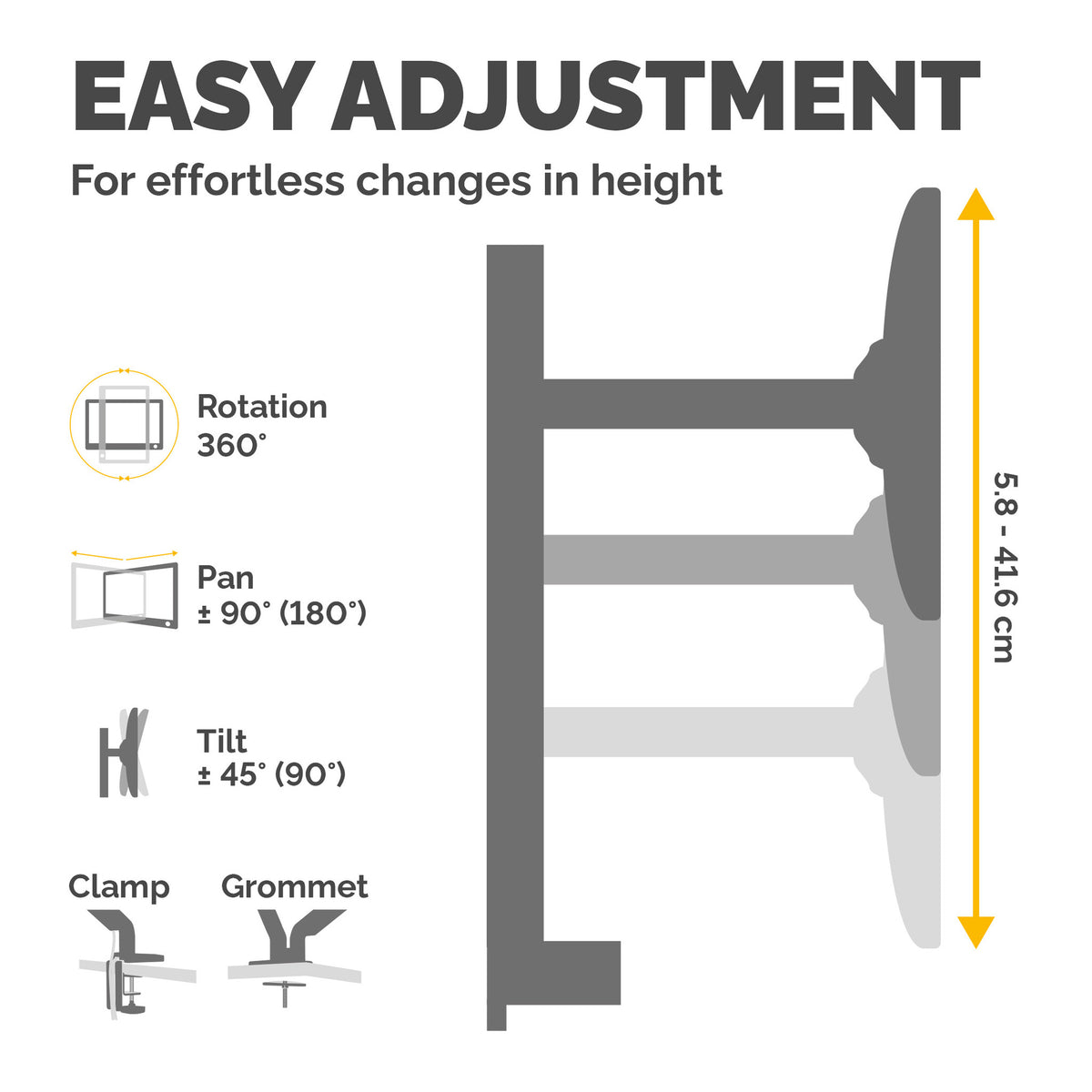 Fellowes Reflex Monitor Arm - 8502501 - Desk monitor mount for upto 81.3 cm (32&quot;)