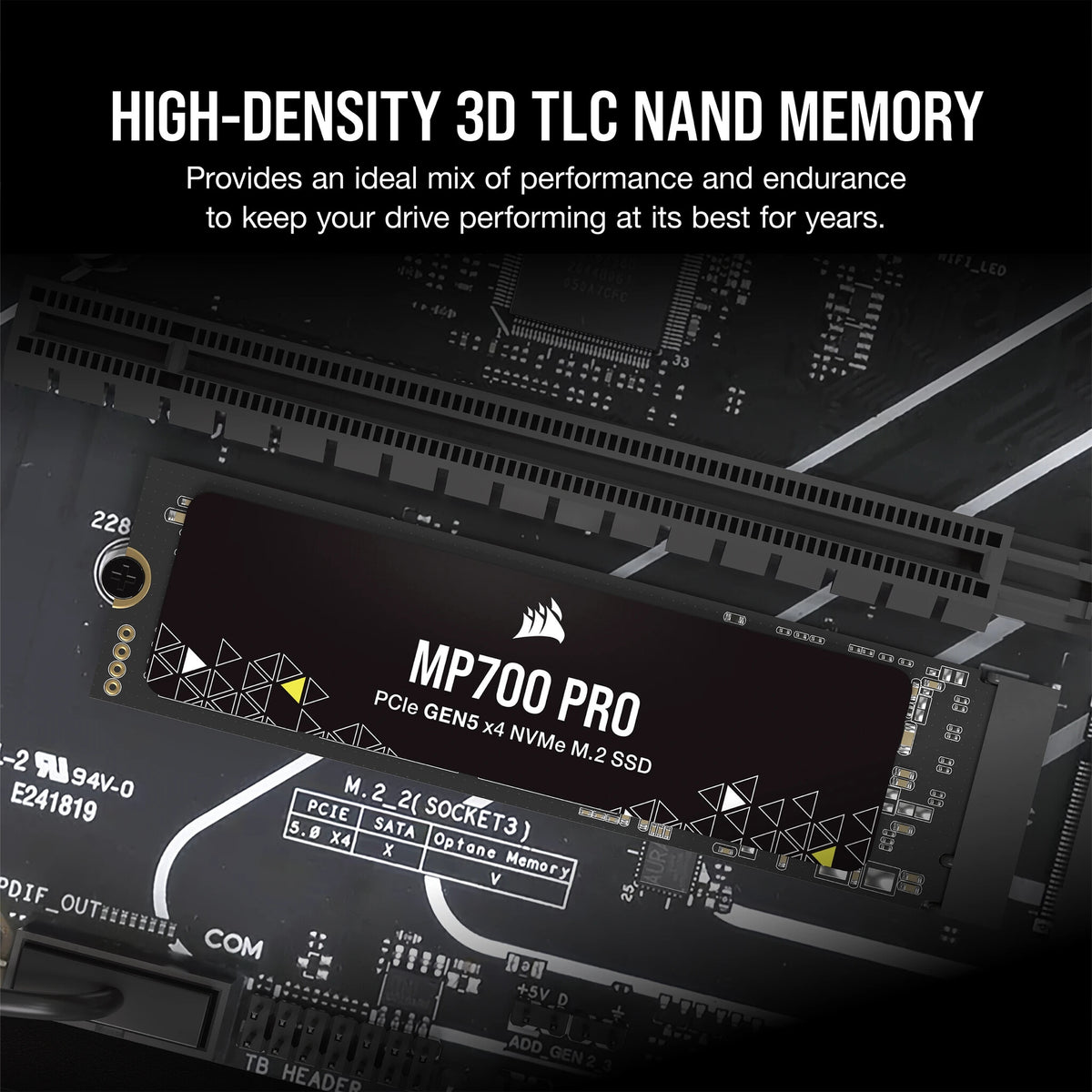 Corsair MP700 PRO - PCI Express 5.0 3D TLC NAND NVMe M.2 SSD - 2 TB