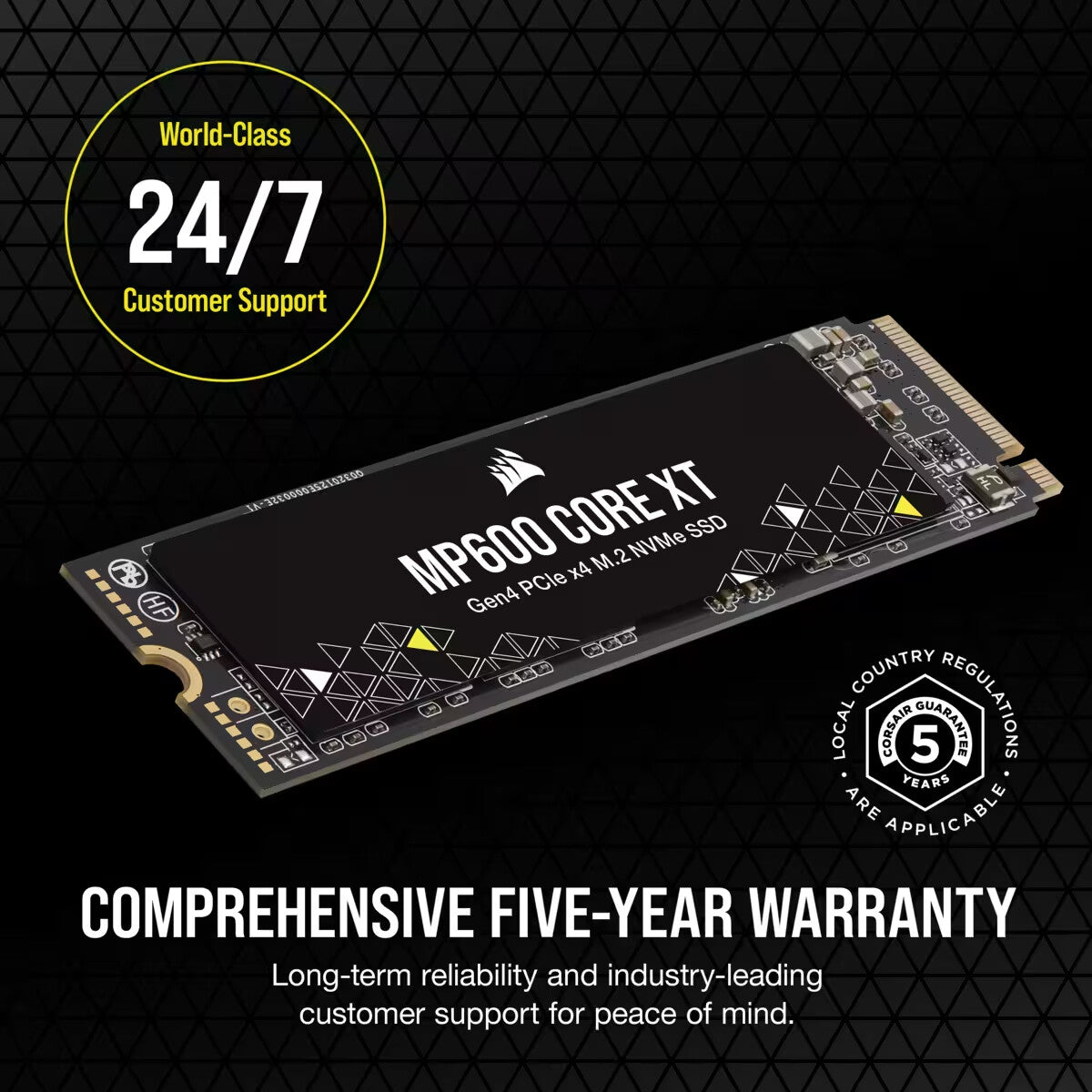 Corsair MP600 CORE XT - PCI Express 4.0 QLC 3D NAND NVMe M.2 SSD - 1 TB