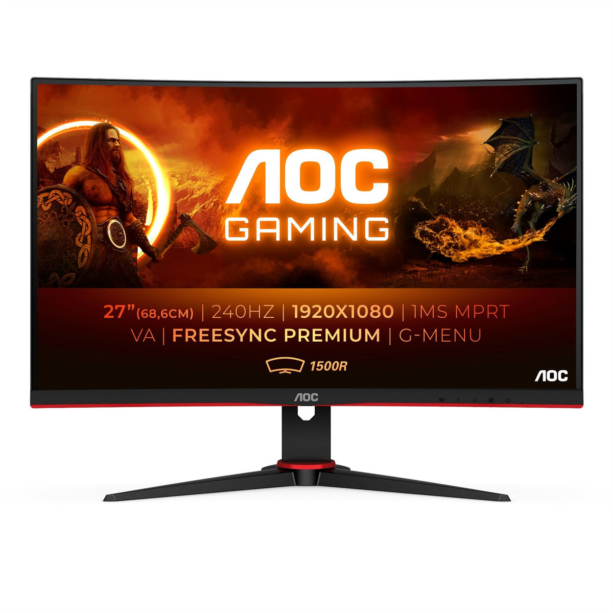 AOC G2 C27G2ZE/BK Computer Monitor 68.6 cm (27&quot;) 1920 x 1080 pixels Full HD LED Black, Red