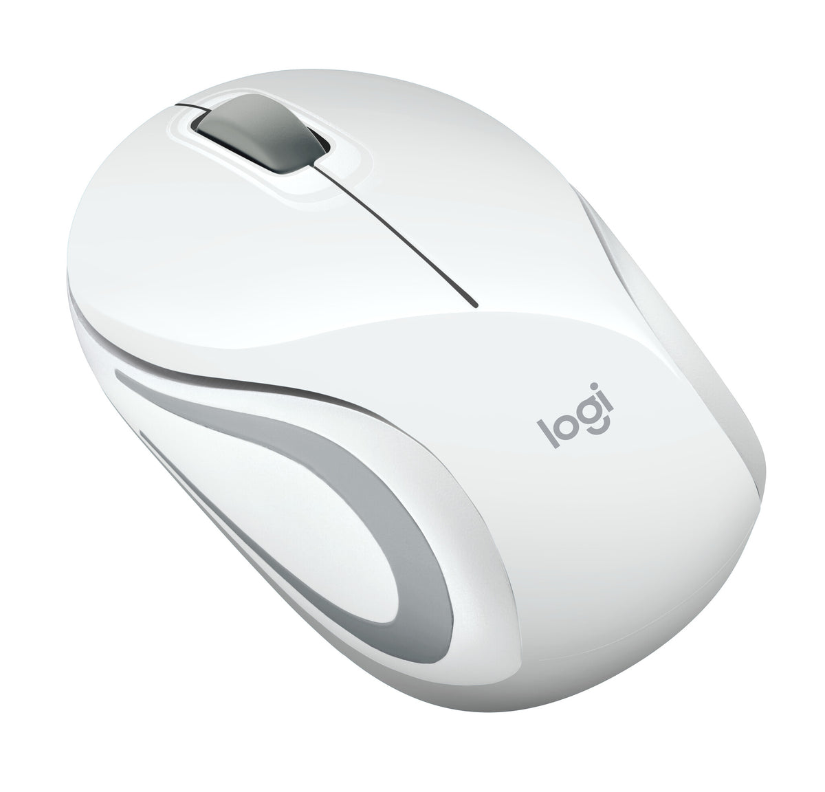 Logitech M187 - RF Wireless Mini Mouse in White / Silver - 1,000 DPI