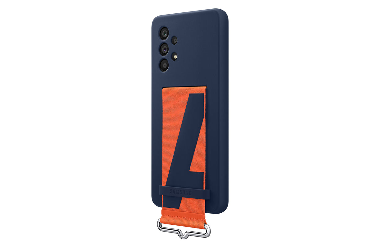 Samsung Silicone Cover with Strap for Galaxy A53 (5G) in Navy