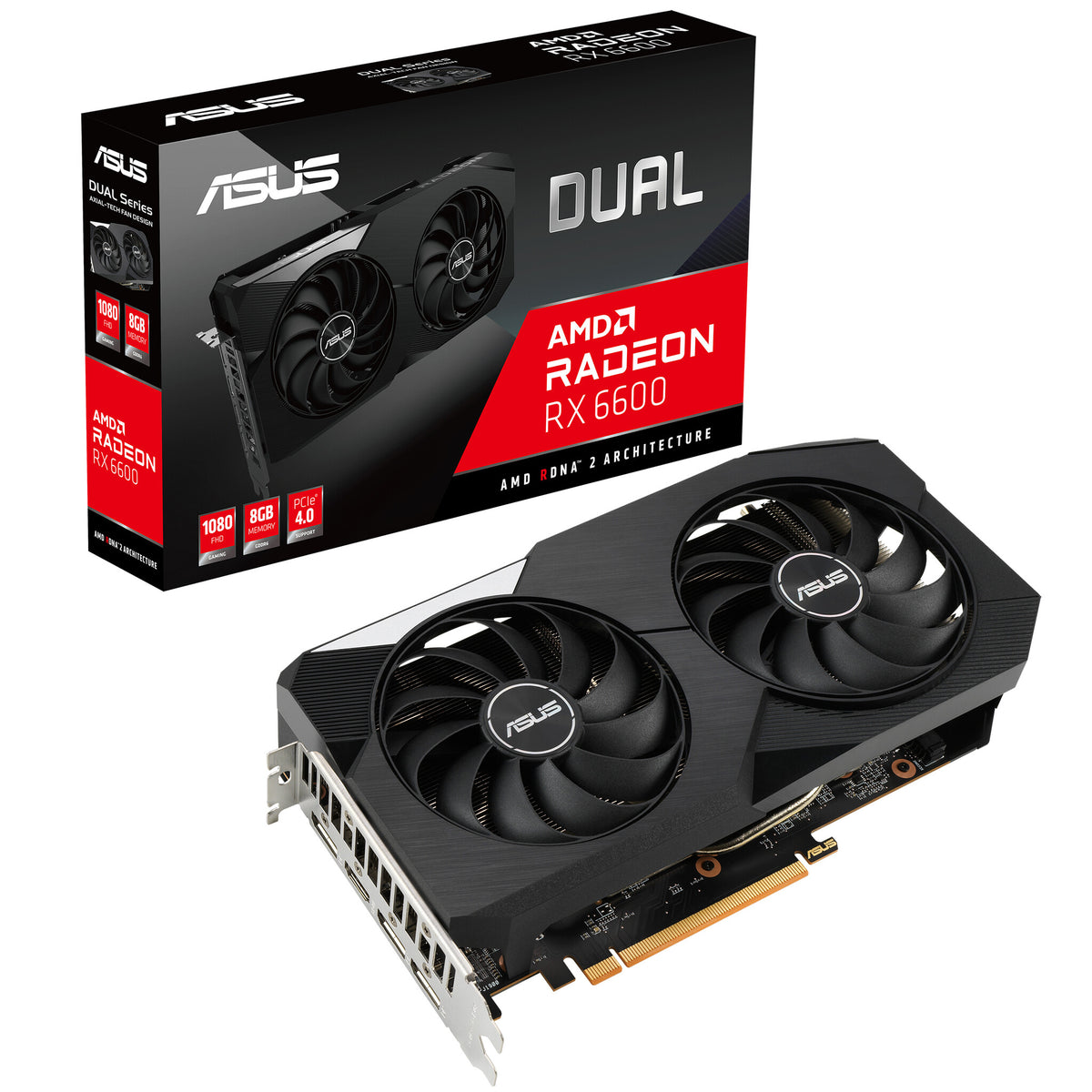 ASUS Dual - AMD 8 GB GDDR6 Radeon RX 6600 graphics card